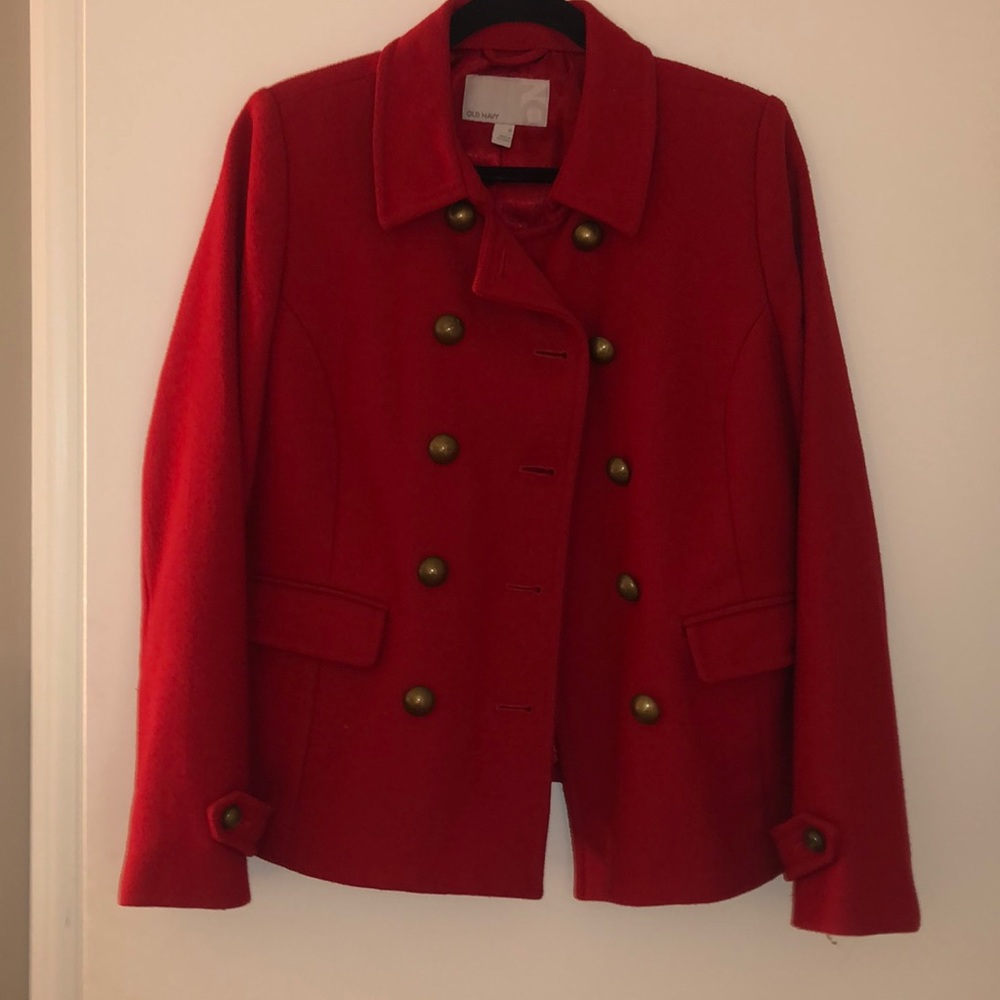 Old Navy Red Peacoat size Medium